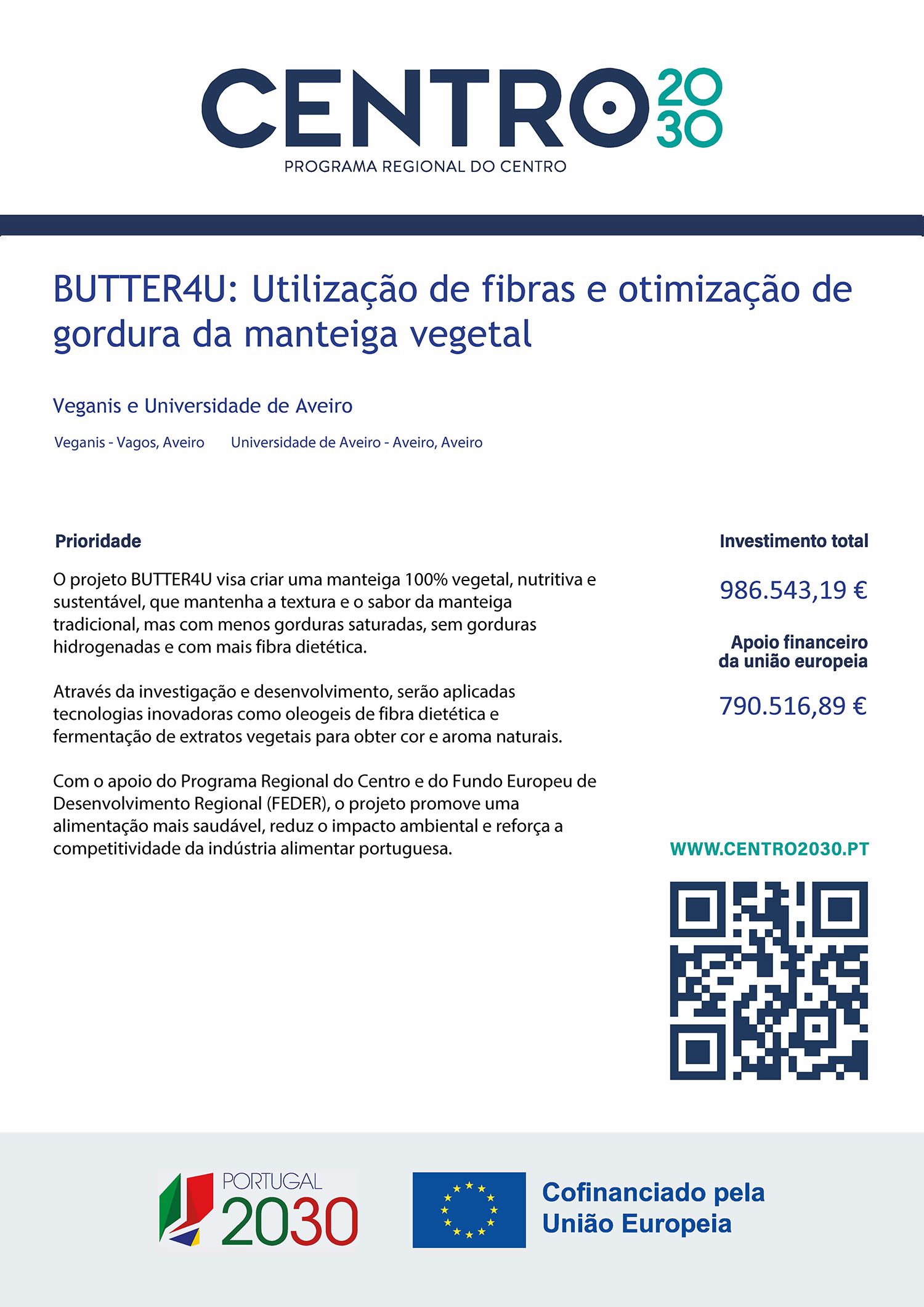 Ficha de Projeto CENTRO 2030 — BUTTER4U